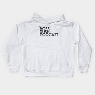 Boss Rush Podcast Logo Word Blue Kids Hoodie